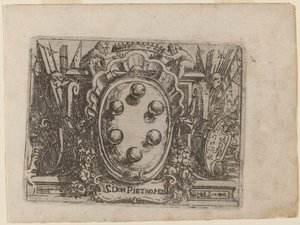 Věnování Donu Pietro Medici z "Bizzarie di vari Figure" od Giovanni Battista Bracelli