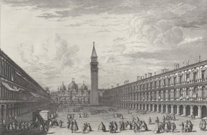 Piazza San Marco při pohledu na baziliku a Campanile, 1763., 1763.