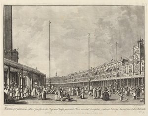 Procesí na Den Božího těla na náměstí Piazza San Marco, 17631766.