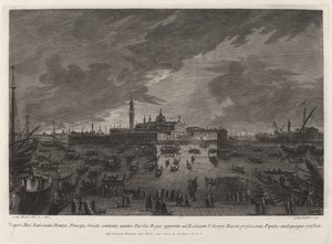 Štědrovečerní procesí do San Giorgio Maggiore od Giovanni Battista Brustolon after Giovanni Battista Moretti