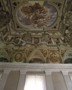 Pád Phaeton (Phaethon) (1625) - Freska v trompe l