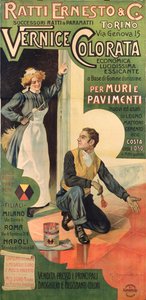Reklamní plakát pro obchody Ratti Ernesto and Co. Paint, Itálie od Giovanni Battista Carpanetto