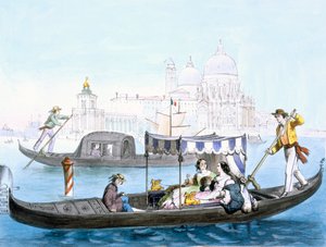 Benátská gondola, c1850. od Giovanni Battista Cecchini