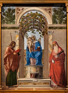 Intronizovaná Madona s Jezulátkem mezi svatými Jakubem a Jeronýmem, od Giovanni Battista Cima da Conegliano