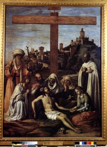 ""Depozice"" Nápis ""INRI"" na kříži. Obraz Giovanni Battista Cima da Conegliano (kolem 1459-1517) 16. století Rozměr 199x148 cm Puškinovo muzeum, Moskva od Giovanni Battista Cima da Conegliano