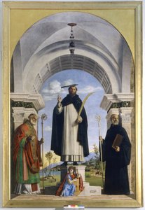 Svatý Petr mučedník se svatými Mikulášem a Benediktem od Giovanni Battista Cima da Conegliano