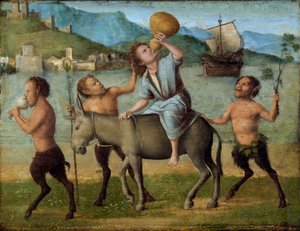 Silenus a satyři od Giovanni Battista Cima da Conegliano
