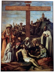 Oplakávání nad Kristem s karmelitánským mnichem, c1510. od Giovanni Battista Cima da Conegliano