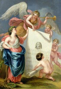 Alegorická studie k pamětnímu tisku Händelovi od Giovanni Battista Cipriani