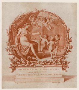 Pozvánka na večeři v Mansion House, Londýn, dne 28. března 1796 (rytina) od Giovanni Battista Cipriani