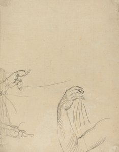 Studie dvou Putti a zahalené paže [verso] od Giovanni Battista Cipriani