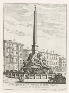 Vierstromenfontein na náměstí Piazza Navona te Rome Fontana na náměstí Piazza Navona (název na objektu) Fontane di Roma (název série) Fonteinen van Rome (název série) od Giovanni Battista Falda