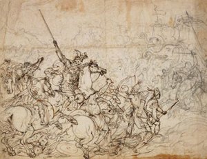 Bitevní scéna se slony a orientálci od Giovanni Battista Foggini