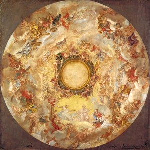 Svatá Anežka je přijata do nebe od Giovanni Battista Gaulli