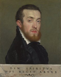Poprsí Portrét mladého muže s nápisem od Giovanni Battista Moroni