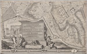 Nová mapa Říma, kterou vynesl na světlo Giambattista Nolli v roce MDCCXLVII, známá jako La Pianta Grande di Roma