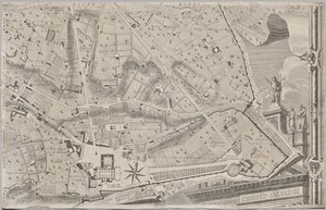 Nová mapa Říma, kterou vynesl na světlo Giambattista Nolli v roce MDCCXLVII, známá jako La Pianta Grande di Roma