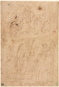 Madona s dítětem ve slávě nad třemi svatými, c. 1570.