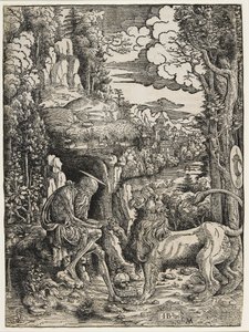 Svatý Jeroným a lev, kolem roku 1509 od Giovanni Battista Palumba