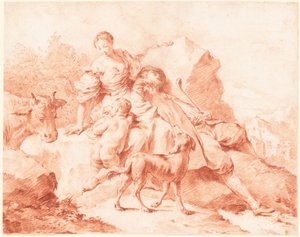 Pastýřská rodina odpočívá od Giovanni Battista Piazzetta