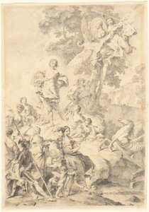 Apollo, múzy a Mars: Ve chvále Tassa od Giovanni Battista Piazzetta