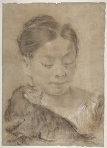 Dívka se slepicí od Giovanni Battista Piazzetta