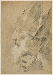 Profil hlavy biskupa od Giovanni Battista Piazzetta