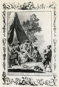 Jerusalem Delivered, ilustrace zpěvu XI Giovanni Battista Piazzetta (1683-1754) pro báseň Torquata Tassa (1544-1595), vydání vydané v Benátkách v roce 1745, Itálie od Giovanni Battista Piazzetta