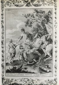 Jerusalem Delivered, canto XX, ilustrace Giovanni Battista Piazzetta (1683-1754) k básni Torquato Tasso (1544-1595), vydání vydané v Benátkách v roce 1745, Itálie od Giovanni Battista Piazzetta