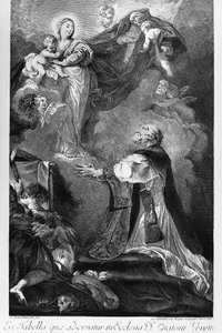 Panna se zjevuje svatému Filipu Nerimu, Giovanni Battista Piazzetta (1682-1754), rytina Innocente Alessandri, Itálie od Giovanni Battista Piazzetta