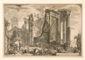 Další pohled na chrám Sibyly v Tivoli, z Vedute di Roma od Giovanni-Battista Piranesi