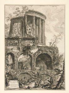 Další pohled na chrám Sibyly v Tivoli, z Vedute di Roma od Giovanni Battista Piranesi