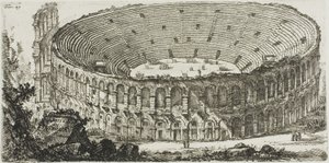 Amfiteátr Verona, deska 25 z některých pohledů na triumfální oblouky a další památky od Giovanni Battista Piranesi