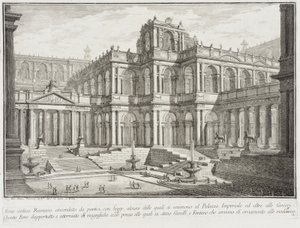 Antikes Forum, umgeben von Portiken, ca. 1743 von Giovanni Battista Piranesi