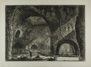 Další vnitřní pohled na vilu Maecenas, Tivoli, z Views of Rome od Giovanni Battista Piranesi