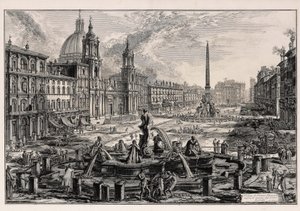 Pohled na Piazza Navona v Římě (z: Vedute di Roma) od Giovanni Battista Piranesi