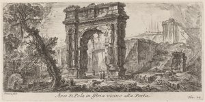 Pulský oblouk na Istrii od Giovanni Battista Piranesi