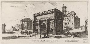 Oblouk Septimia Severa od Giovanni Battista Piranesi