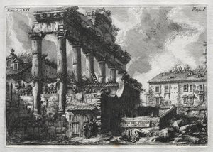 Avanco z chrámu Concordia od Giovanni Battista Piranesi