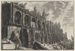 Pozůstatky Maecenatovy vily v Tivoli, postavené z travertinu technikou opus incertum od Giovanni Battista Piranesi
