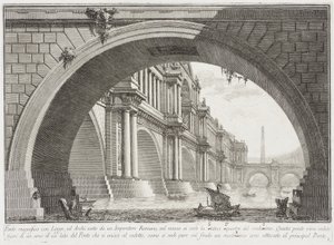 Most krytý lodžiemi a oblouky od Giovanni Battista Piranesi