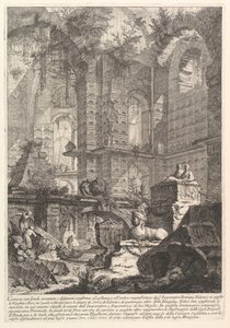 Pohřební komora vynalezena a navržena podle zvyku a ke starobylé velkoleposti ..., ca. 1750. od Giovanni Battista Piranesi