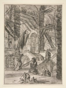 Carceri, VIII: Schodiště s trofejemi od Giovanni Battista Piranesi