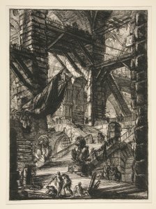 Carceri, VIII: Schodiště s trofejemi od Giovanni Battista Piranesi