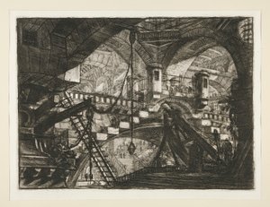Carceri, XI: Oblouk s mušlovým ornamentem od Giovanni Battista Piranesi