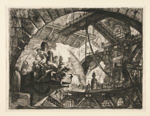 Carceri, X: Vězni na projekční platformě od Giovanni Battista Piranesi