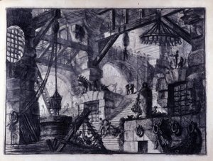"Vězení vynálezu" "Vnitřní pohled na imaginární vězení. Kresba Giovanni Piranesi (známý jako Piranese) (1720-1778). od Giovanni Battista Piranesi