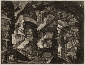 Smyšlená vězení XIV od Giovanni Battista Piranesi