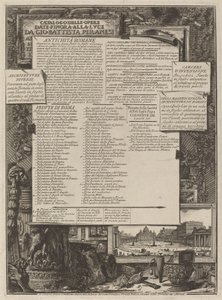 Katalog prací od Giovanni Battista Piranesi