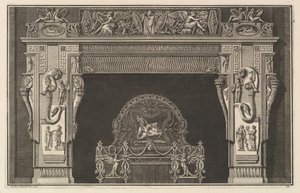 Komín: Vlys trofejí a okřídlených vítězství na překladu, s rohy hojnosti ..., ca. 1769. od Giovanni Battista Piranesi
